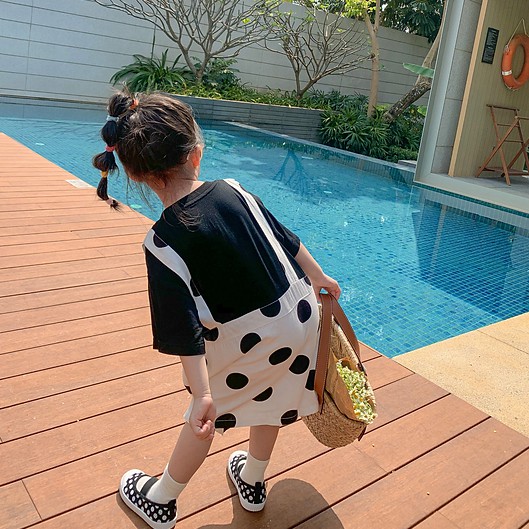 Đầm Giả Hai Lớp Phong Cách Hàn Quốc Cho Bé Gái