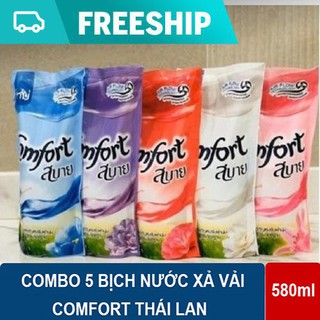 Combo 5 bịch nước xả vải comfort thái lan 580ml.