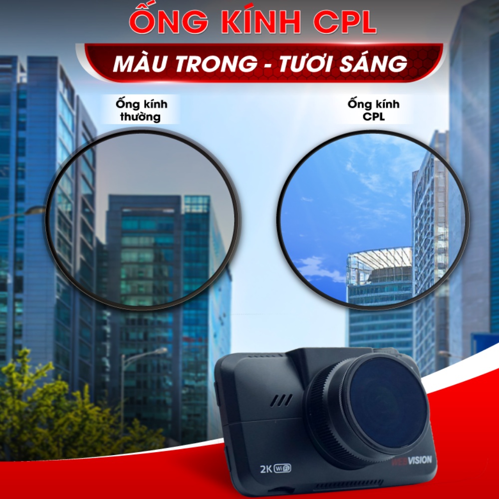 Camera Hành Trình Webvision A18 - Video 2K - AI Quét Biển Tốc Độ - Cảnh Báo Giao Thông - Wifi - GPS