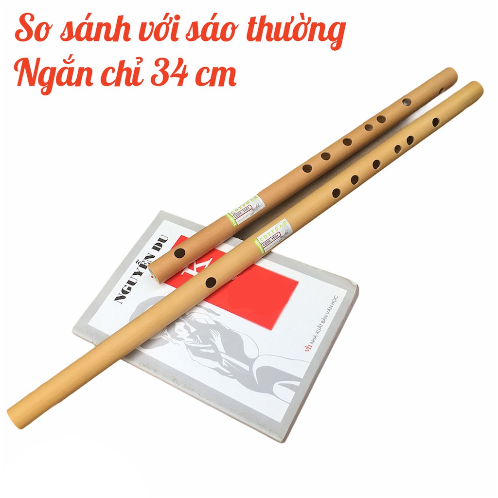 Sáo Đô C5 mini siêu ngắn chỉ 34cm - SÁO TRÚC BÙI GIA - Dòng Beginner cho người mới tập chơi