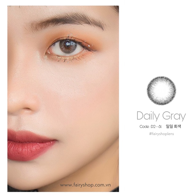 Áp Tròng Daily Gray D2 14.0mm - Kính Áp Tròng FAIRY SHOP CONTACT LENS. độ 0 đến 8