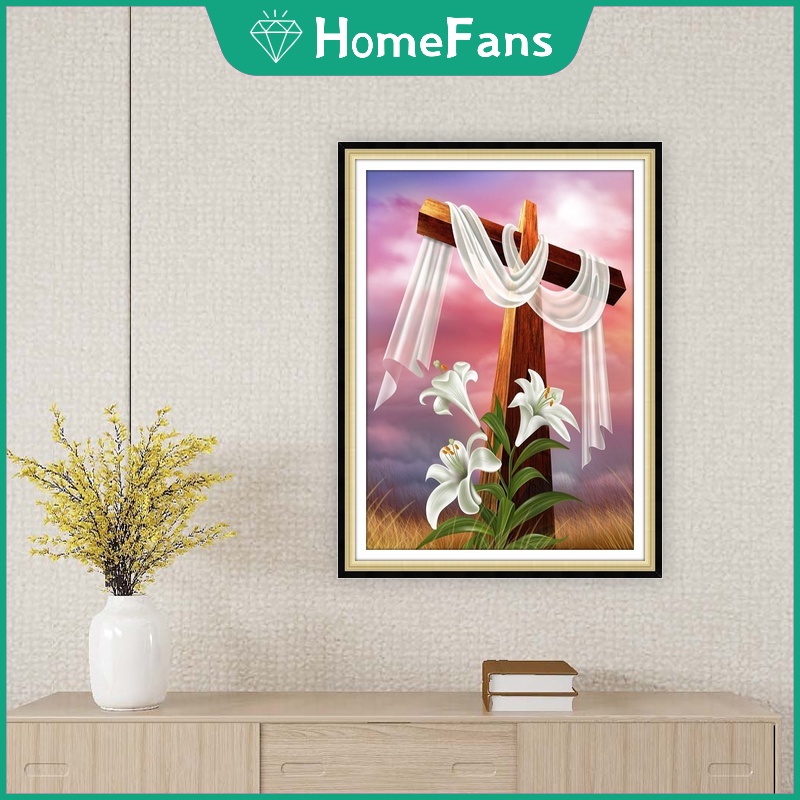 Bộ Tranh Đính Đá 5D Tự Làm Hình Tôn Giáo 40x50cm Trang Trí Phòng Ngủ Cho Người Lớn Và Trẻ Em