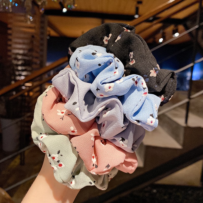 Scrunchies cột tóc, buộc tóc họa tiết hoa nhí dễ thương
