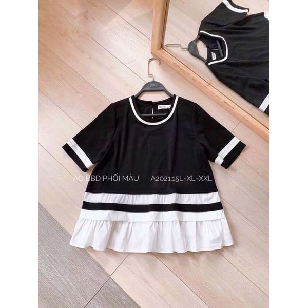 Áo Bigsize babydoll phối màu 55-90kg
