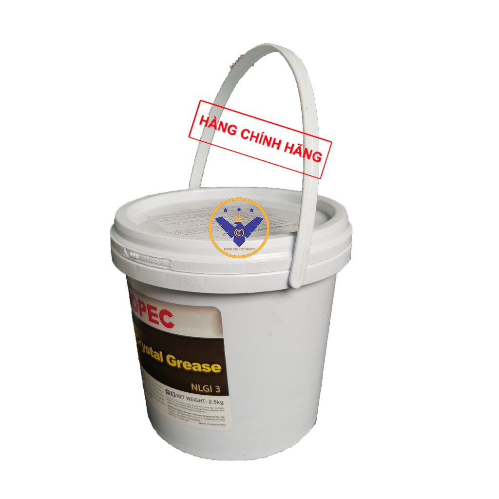 COMBO 2 Mỡ bò bôi trơn chịu nhiệt Sinopec Crystal Grease NLGI 3 - hộp 2.5kg