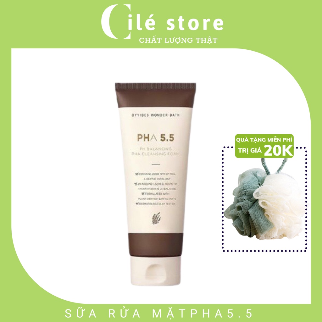 [Mẫu mới] Sữa Rửa Mặt BYVIBES WONDER bath PHA 5.5 130ml