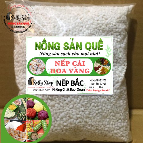 1Kg Gạo Nếp Cái Hoa Vàng - Nếp Bắc Hạt Tròn Dẻo Ngọt Xôi Mềm Thơm Ngon - Nông Sản Quê