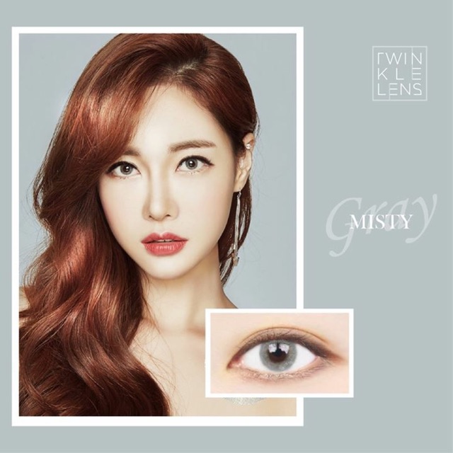 Sale 50%- Giá 1 chiếc- K gồm khay)Kính áp tròng/ Lens Misty Gray