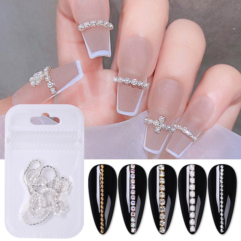 BORN PRETTY Chuỗi móng tay 0,8mm / 1,0mm / 50cm Vàng Bạc Hạt đá Trang trí Đồ trang trí Phụ kiện