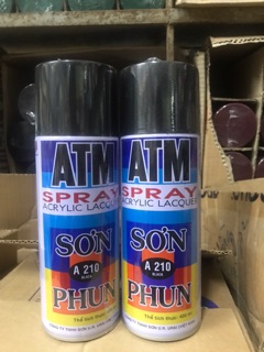 Sơn phun ATM Màu đen A210, sơn xịt ATM A210