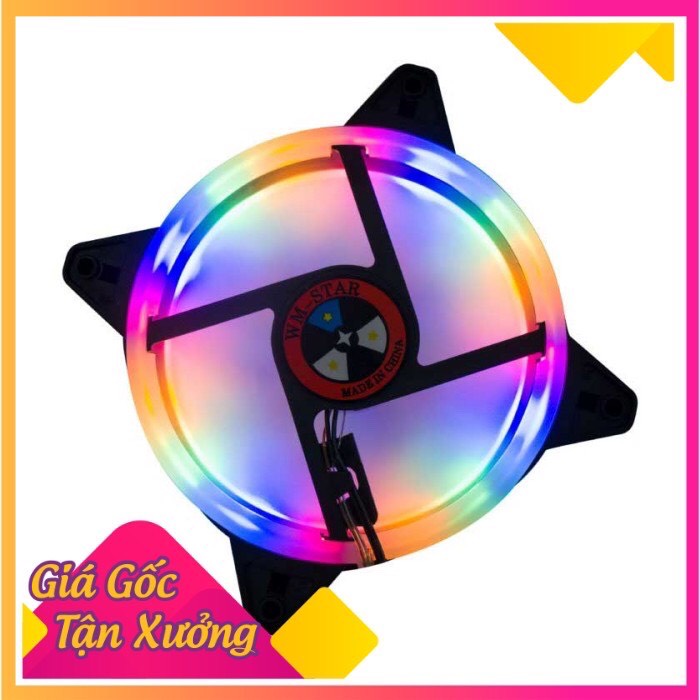 Fan Led  12cm Làm Mát Cho Case Máy Tính - Quạt Tản Nhiệt, Fan Led RGB WM Star V8