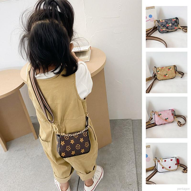 Children Floral Print Cross-body Handbag Bags Fashion Girls Cute Shoulder Messenger Bag