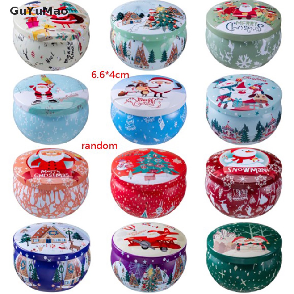 [cxGUYU] Hộp Thiếc Đựng Sáp Đậu Nành / Thực Vật / Quà Tặng Giáng Sinh Nhỏ Gọn PRTA