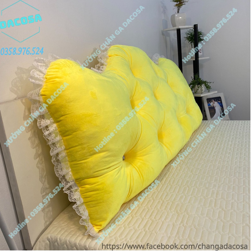 Đệm đầu giường, Gối tựa đầu giường đính đá cao cấp đầy đủ kích thước