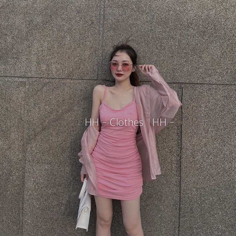 Váy Body, Đầm Body Nhún Kèm Áo Sơ Mi Tơ SB2085-Teen 888