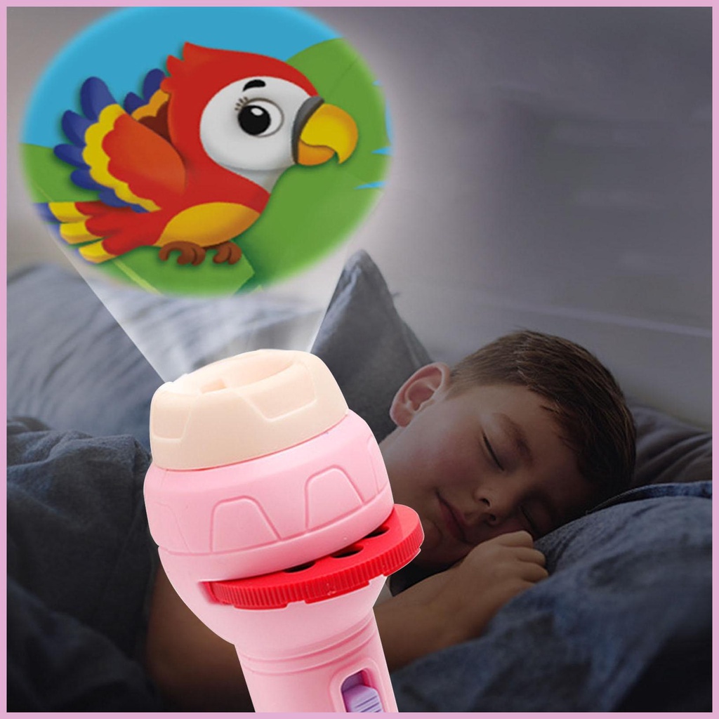 Đồ Chơi Đèn Pin Chiếu Hình Động Vật Trái Cây 56 Hình Cho Trẻ Em 4-8 Tuổi