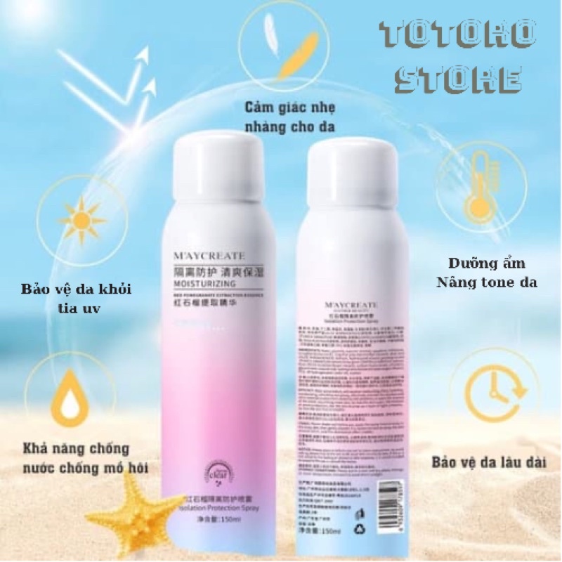 Xịt Chống Nắng Nâng Tone Maycreate Nội Đia Trung SPF30 150ml | BigBuy360 - bigbuy360.vn