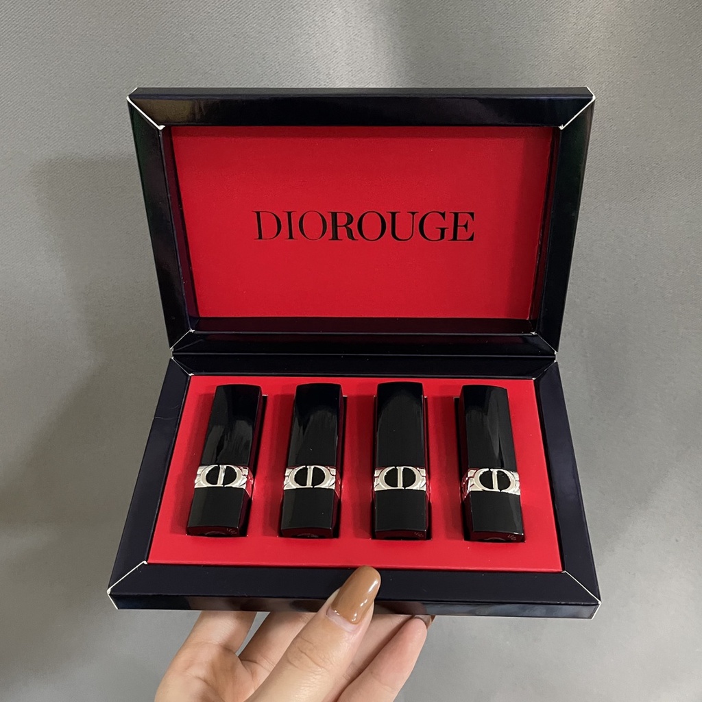 Set 4 Son Môi Dior 2021 Kích Thước 1.5g Họa Tiết Giáng Sinh