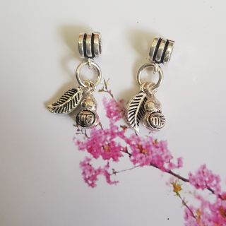 Charm bạc treo 925 hồ lô và lá