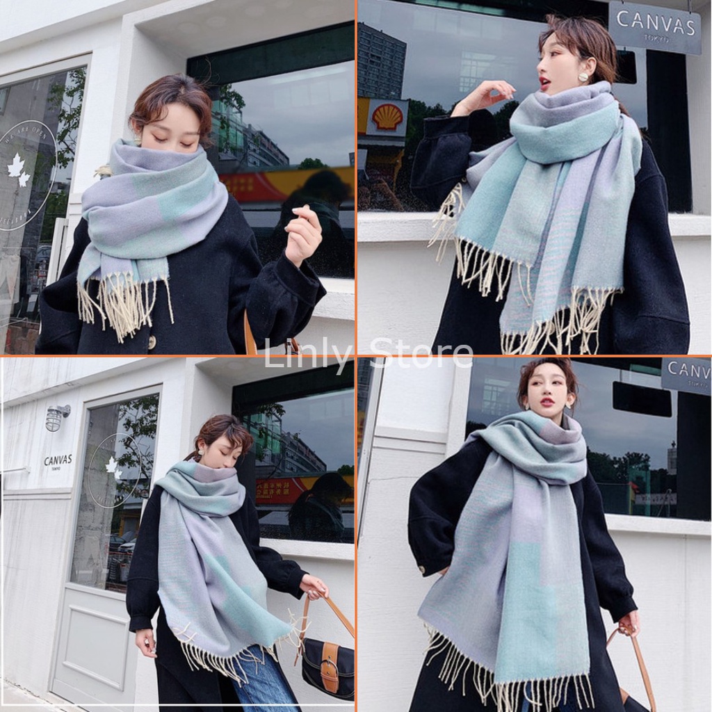 Khăn quàng cổ nữ len cashmere - Khăn choàng thời trang cao cấp K-TB