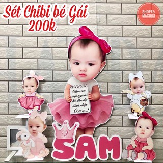 Combo chibi thiết kế cho bé sinh nhật, Nhiều mẫu