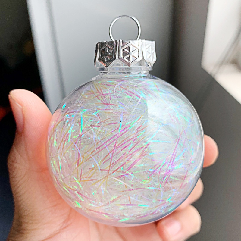 Quả Cầu Tuyết Trắng Trong Suốt Trang Trí Cây Thông Noel Kích Thước 6 / 8 / 10cm