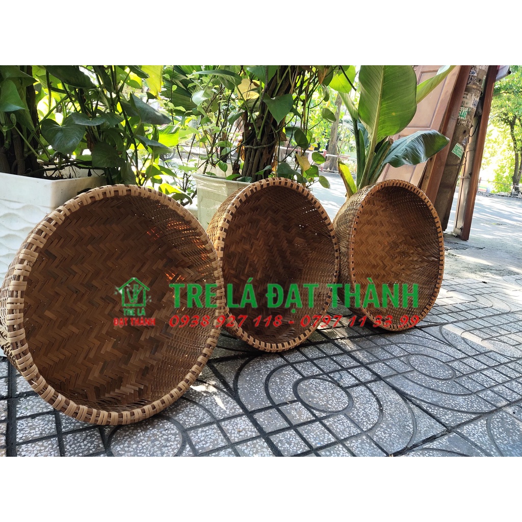 Thúng tre bền đẹp đủ size từ 10 đến 52cm loại hun khói cao cấp