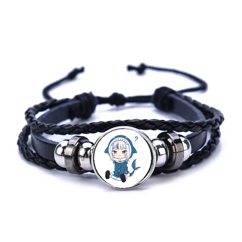 Vòng tay da lộn IN HÌNH GAWR GURA Hololive Vtuber game chibi phụ kiện thời trang xinh xắn mẫu ngẫu nhiên