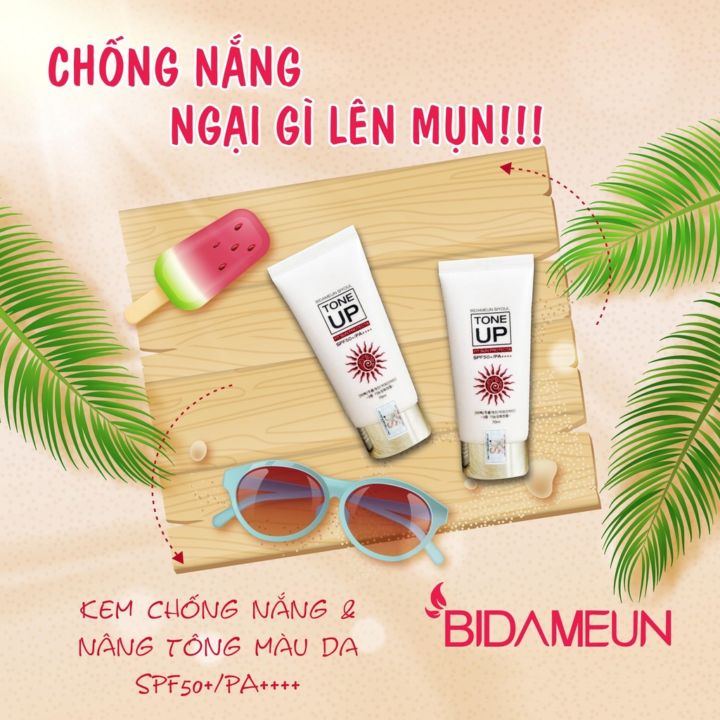 Kem chống nắng và nâng tone da Bidameun Siyoul Tone Up Fit Sun Protecta SPF50+/PA++++ 70ml