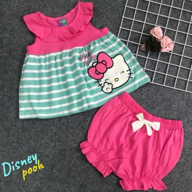 Bộ thun bé gái cưng quá Mom ơi