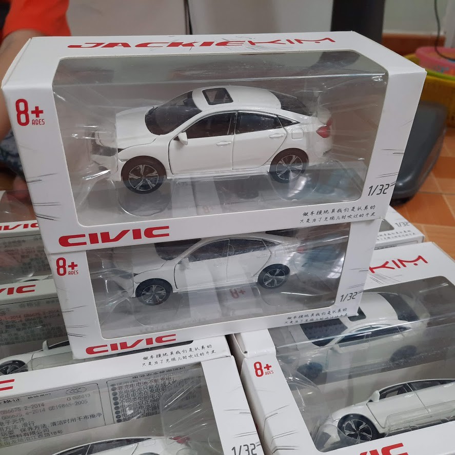 Đồ chơi xe mô hình ô tô Honda civic tỉ lệ 1:32 hãng Jackim xe bằng kim loại mở được các cửa đồ chơi trẻ em