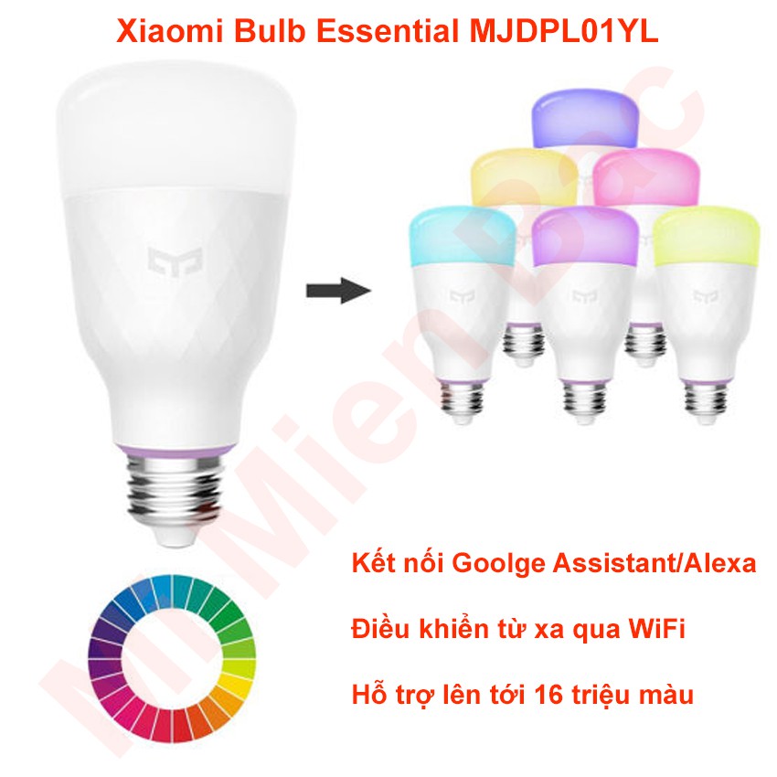 Bóng đèn LED Thông Minh Xiaomi MI LED Bulb Essential MJDPL01YL, Bản Cao Cấp Hơn Yeelight, 16 Triệu Màu Đổi Màu Theo Ý