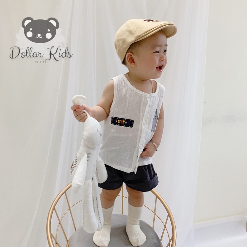 Bộ ba lỗ đũi thoáng mát, thời trang đi chơi, đi học cho bé trai