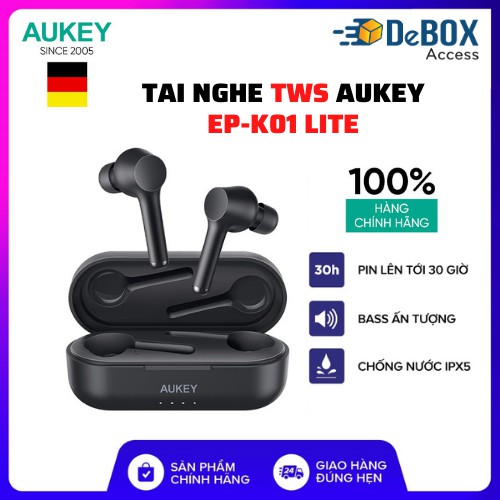 Tai Nghe AUKEY EP-K01 Lite Bass Booster, BT 5.0, Chống Nước IPX5, Pin 30 Giờ, Nghe Độc Lập Từng Tai - Bảo hành 24 Tháng