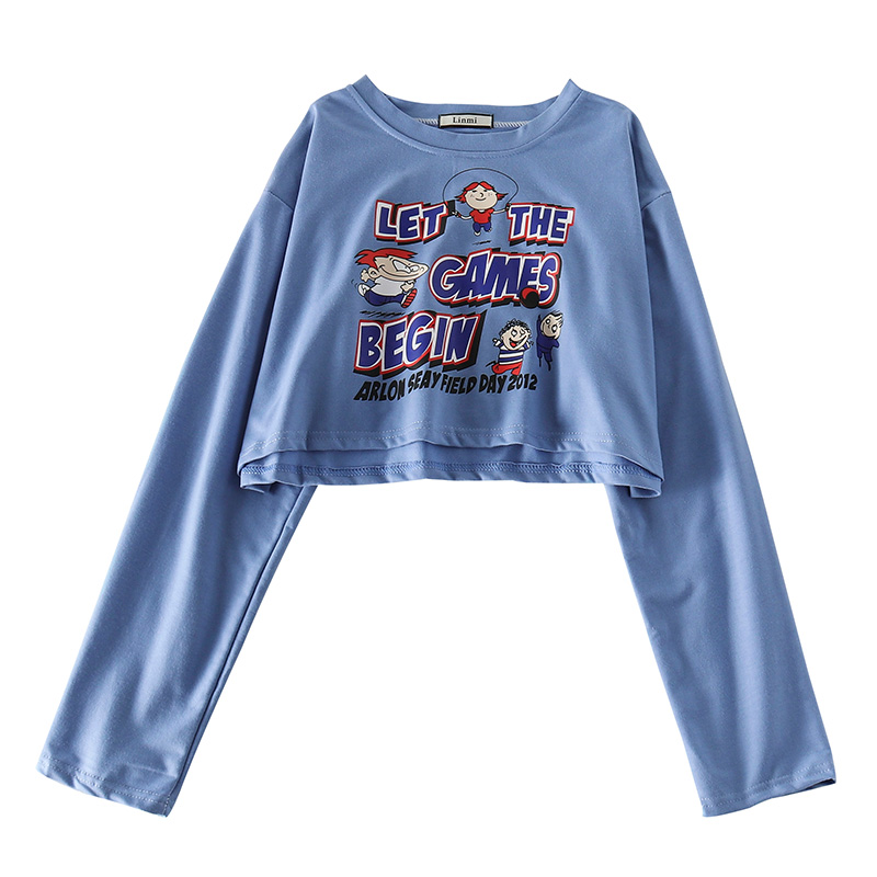 Áo thun crop top IELGY tay dài màu trơn thời trang mùa hè dành cho nữ