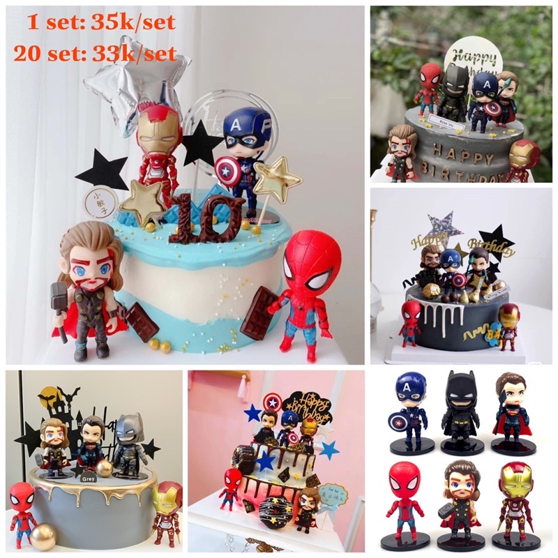 Set 6 khuôn làm bánh kem hình siêu anh hùng