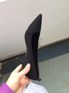 Giày cao gót len gân 7cm (ảnh thật)