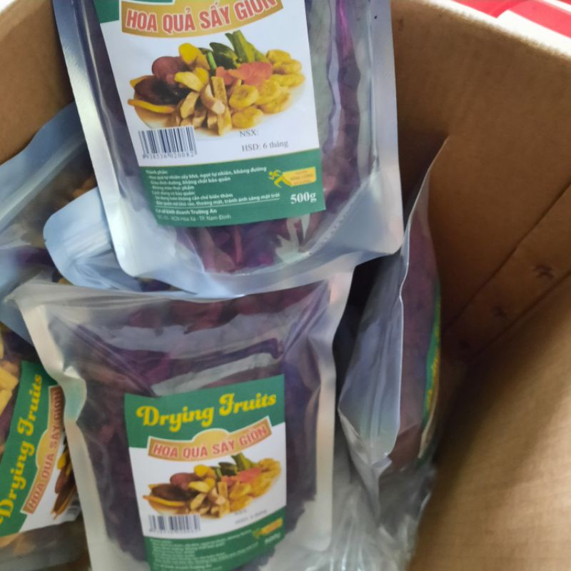 Khoai lang tím sấy giòn không đường ( hàng vụn) _ túi 500g
