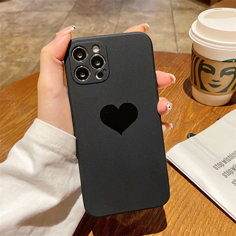 Ốp Lưng Iphone Cạnh Vuông, Bảo Vệ Camera Hình Trái Tim BeLove &Plus,8Plus,x,xs,xsmax,11,11promax,12,12promax,13,13promax