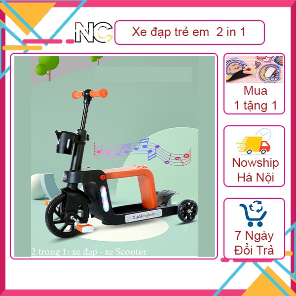 Xe đạp trẻ em  2 in 1, Xe trượt Scooter thông minh phát triển vận động cho bé