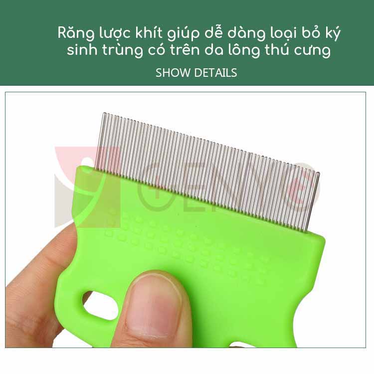 Lược chải ve rận bọ chét ve ghẻ cho thú cưng – Genyo comb 020 ( một cái, giao màu ngẫu nhiên )