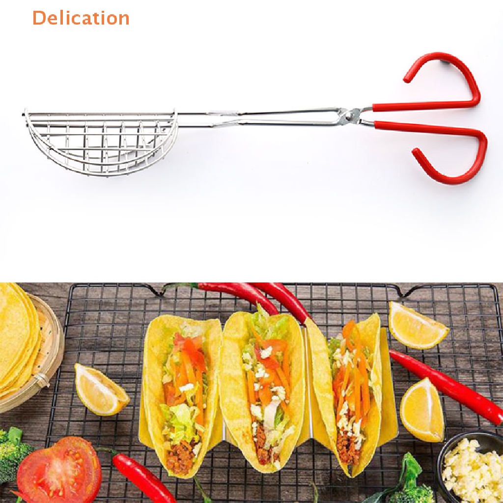 Kẹp Gắp Vỏ Bánh Taco Bằng Thép Mạ Tiện Dụng Cho Nhà Bếp