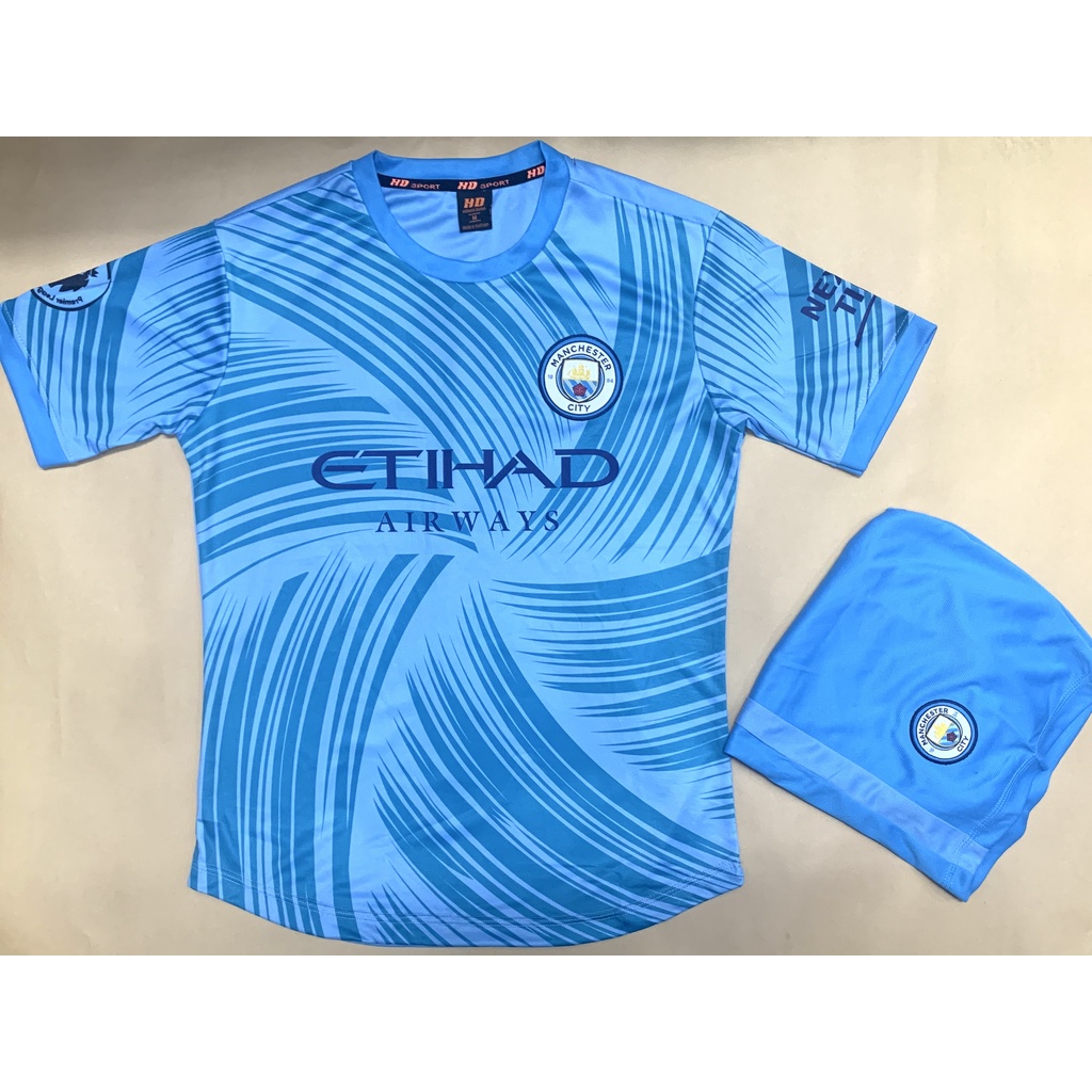 Áo Bóng Đá Clb Mc Mùa Giải 22/23 Sân Nhà, Bộ Quần Áo Bóng Đá Manchester City 2022-2023 Sân Khách Hàng Thái Cao Cấp