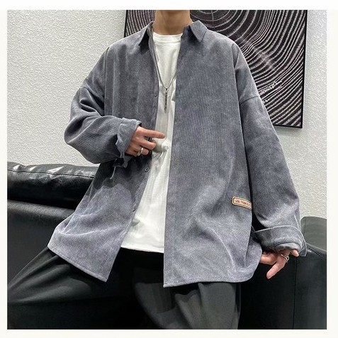 Áo khoác sơ mi tay dài size lớn phong cách Nhật cổ điển dành cho nam M-3XL