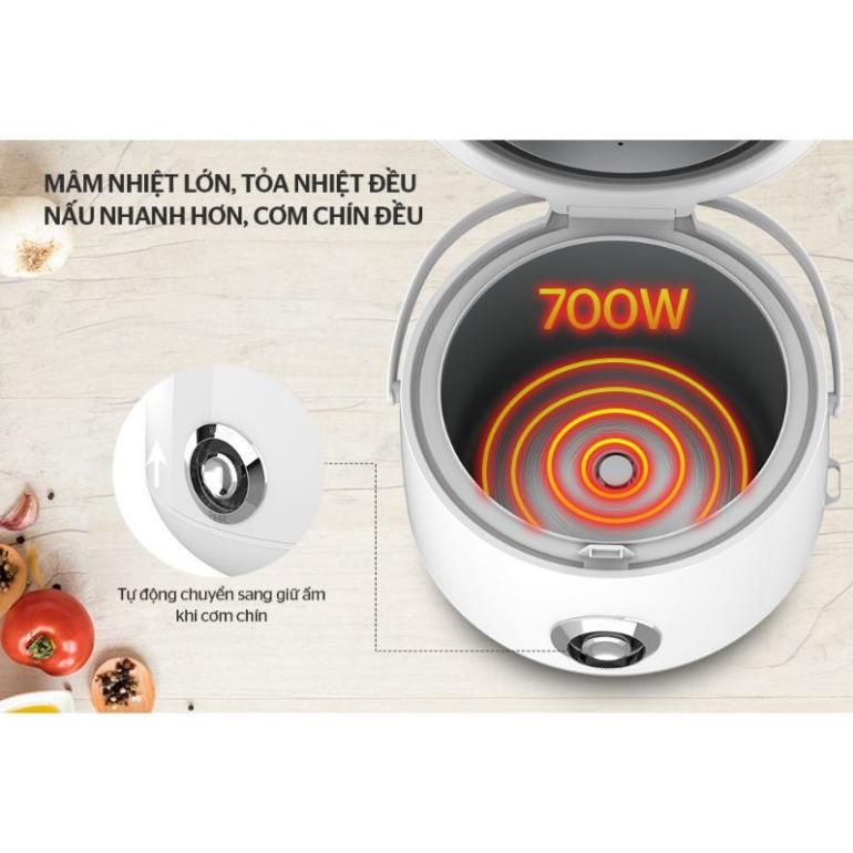 NỒI CƠM ĐIỆN SUNHOUSE 1,8 lít SUNHOUSE SHD8606 màu trắng, hàng chính hãng bảo hành 12 tháng