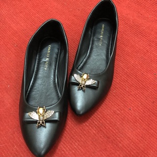 Giầy bệt búp bê mũi nhọn nơ ong sz 39