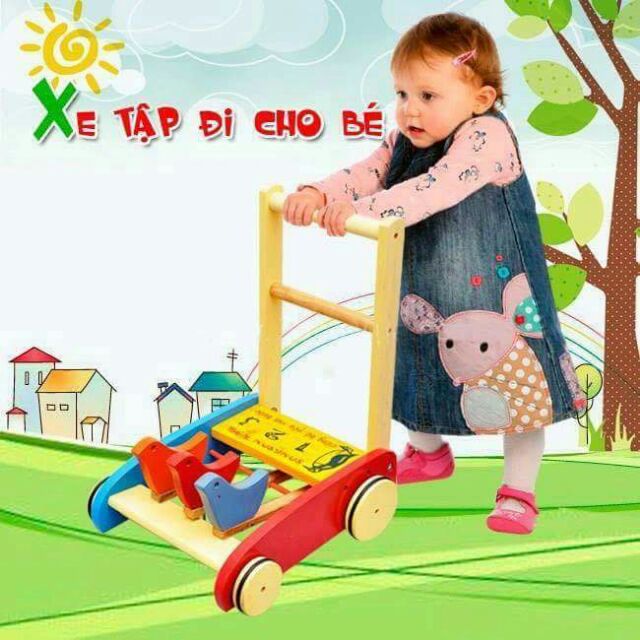 Xe tập Đi 3 con chim, banh lót zoăng cao su chống trươt