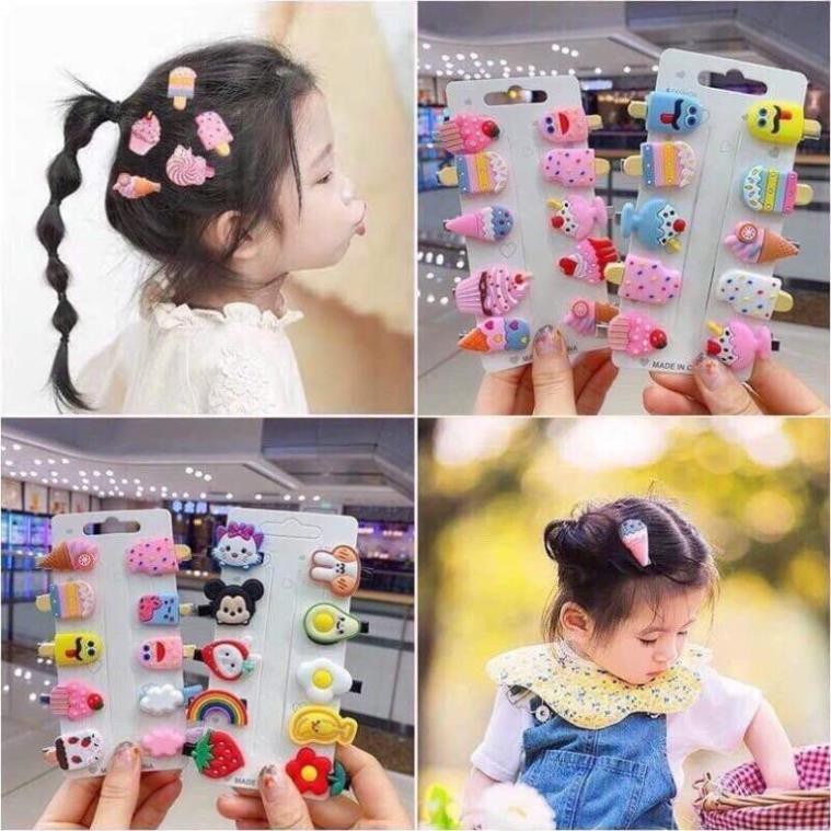 set 10 kẹp tóc cho bé ( 1 vỉ= 10 cái)