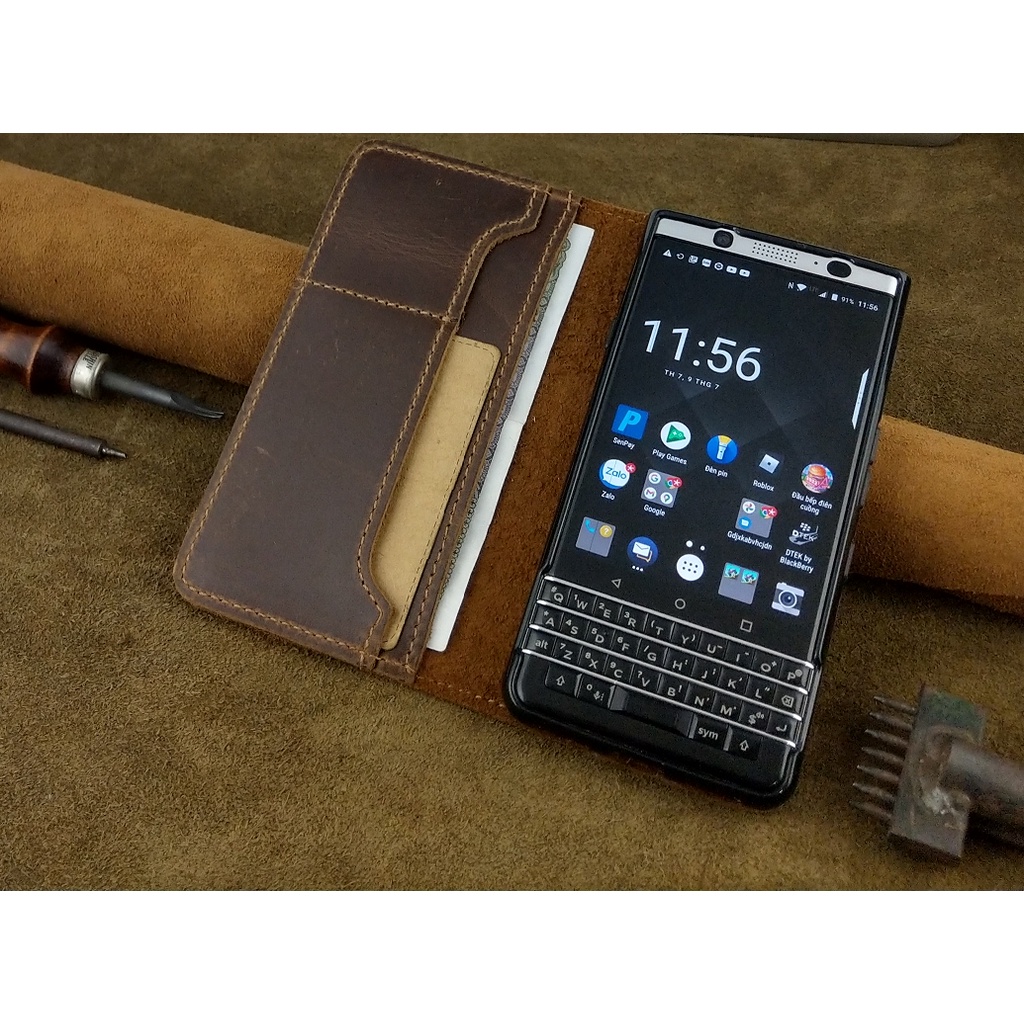 Bao Da Blackberry Keyone Handmade Da Bò Thật