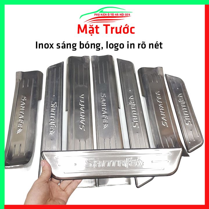Bộ nẹp bước chân inox ô tô HYUNDAI SANTAFE 2015-2018 chống trầy làm đẹp ô tô